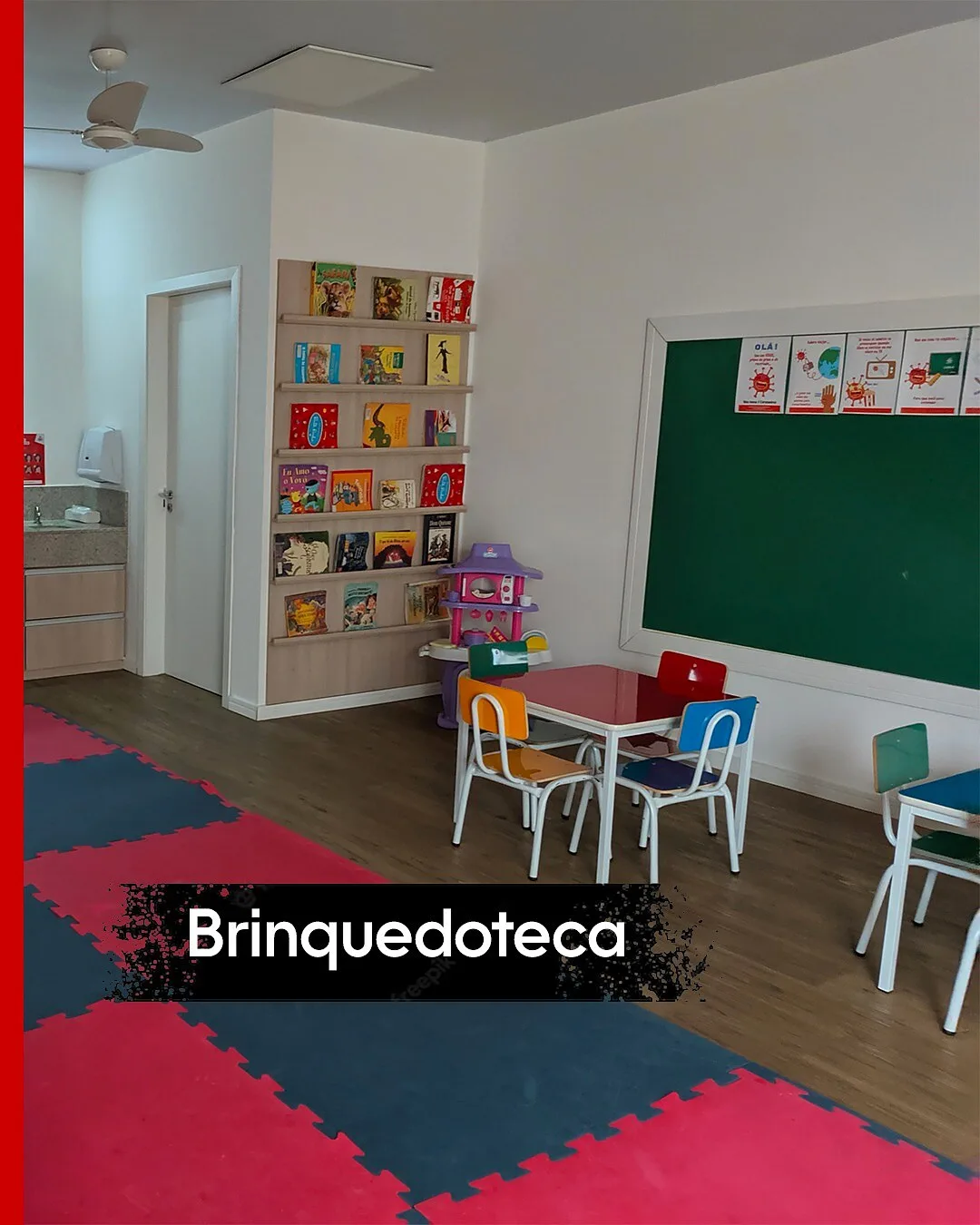 Brinquedoteca da Academia Figueiredo para acolhimento das crianças